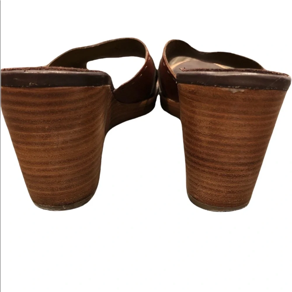 H.S.Trask & Co Brown Two Tone Wedge Sandal Size 10
